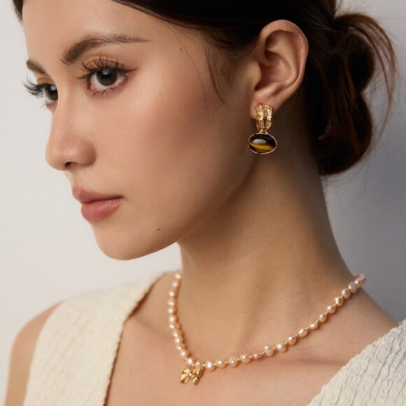 🎀 Artisan Original Pink Pearl & Bow Choker Necklace | S925 Gold Coquette - Picture 9 of 10